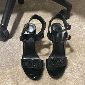 Michael Michael Kors logo ankle strap heels